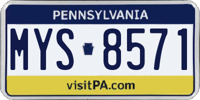 PA license plate MYS8571