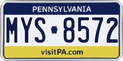 PA license plate MYS8572