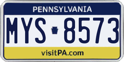 PA license plate MYS8573