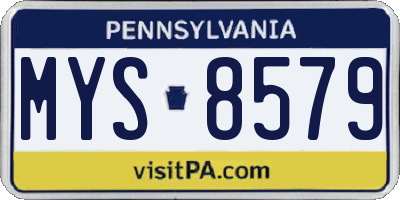 PA license plate MYS8579