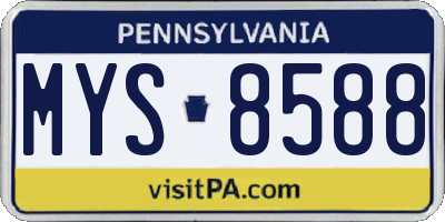 PA license plate MYS8588