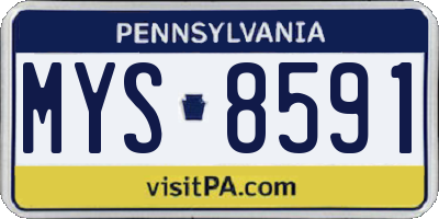 PA license plate MYS8591