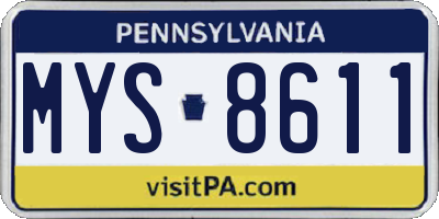 PA license plate MYS8611