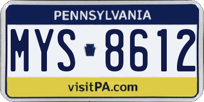 PA license plate MYS8612