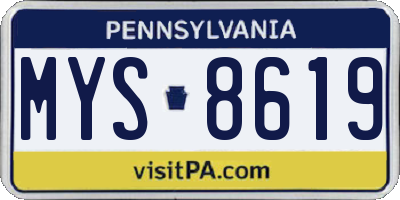 PA license plate MYS8619