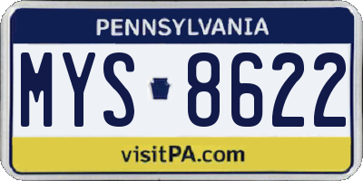 PA license plate MYS8622