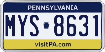 PA license plate MYS8631