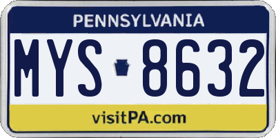 PA license plate MYS8632