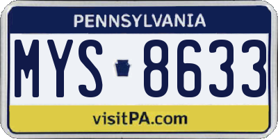 PA license plate MYS8633