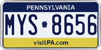 PA license plate MYS8656