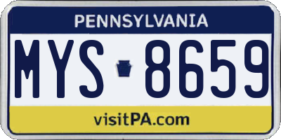 PA license plate MYS8659