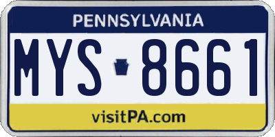 PA license plate MYS8661
