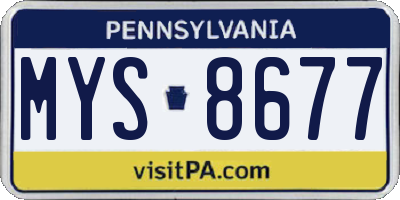 PA license plate MYS8677