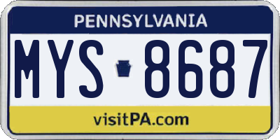 PA license plate MYS8687