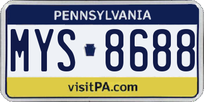 PA license plate MYS8688