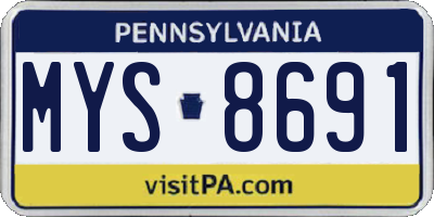 PA license plate MYS8691