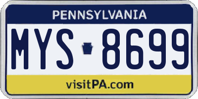 PA license plate MYS8699