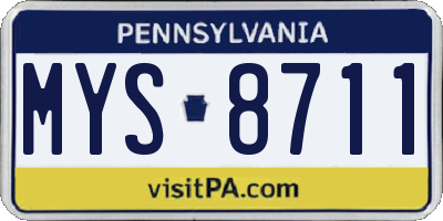 PA license plate MYS8711