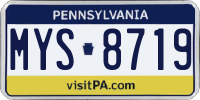 PA license plate MYS8719
