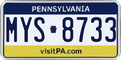 PA license plate MYS8733