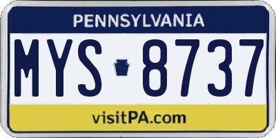 PA license plate MYS8737