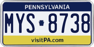 PA license plate MYS8738