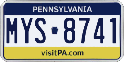 PA license plate MYS8741
