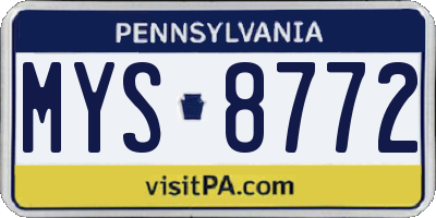 PA license plate MYS8772