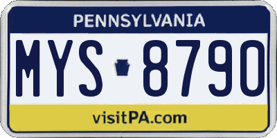 PA license plate MYS8790