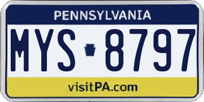 PA license plate MYS8797