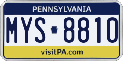 PA license plate MYS8810