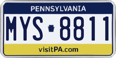 PA license plate MYS8811