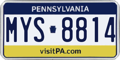 PA license plate MYS8814
