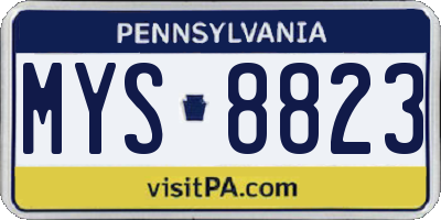 PA license plate MYS8823