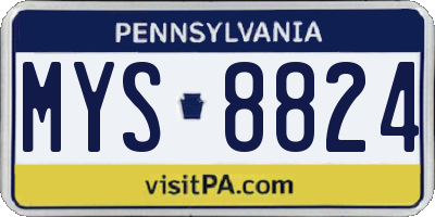 PA license plate MYS8824