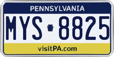PA license plate MYS8825