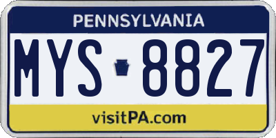 PA license plate MYS8827