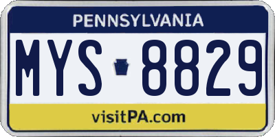 PA license plate MYS8829