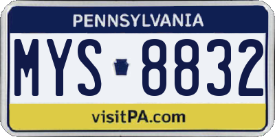PA license plate MYS8832
