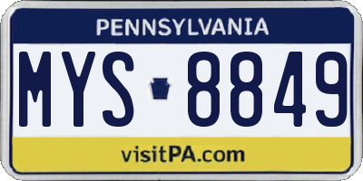 PA license plate MYS8849