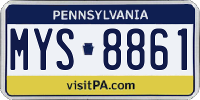 PA license plate MYS8861