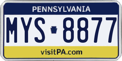 PA license plate MYS8877