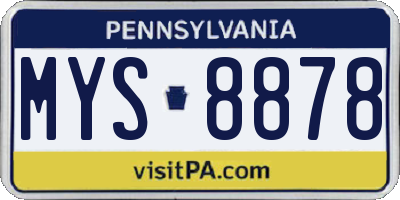 PA license plate MYS8878