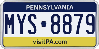 PA license plate MYS8879
