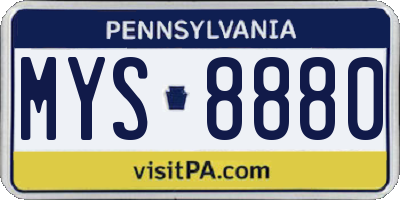 PA license plate MYS8880