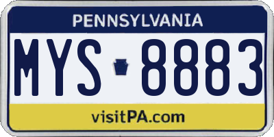 PA license plate MYS8883