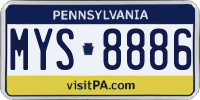 PA license plate MYS8886