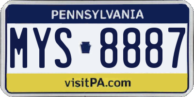 PA license plate MYS8887