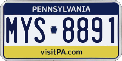 PA license plate MYS8891
