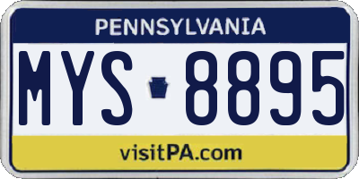 PA license plate MYS8895